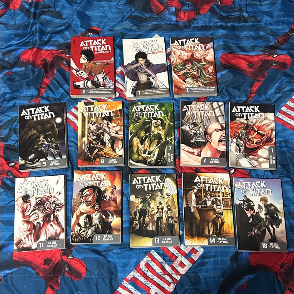 Attack on Titan Vol 1 & 2, 7-9, 11-14 & 18 + No Regrets 1 & 2, Before The Fall 2